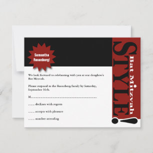 <p>Modèle</p>! Magazine bat mitzvah RSVP Réponse B