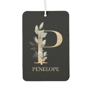 P Monogram Floral Personalized Air Freshener