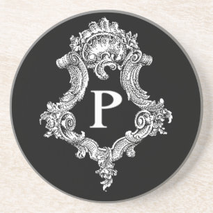 P Monogram Initial Coaster