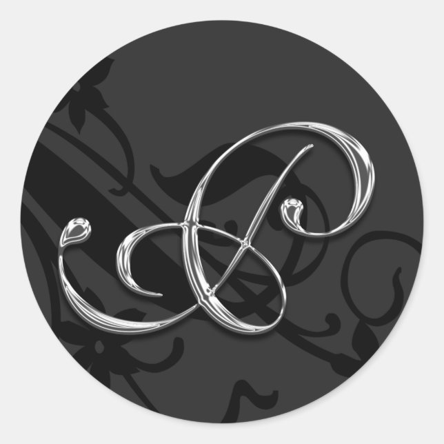 P Monogram Letter Wedding Envelope Seal Sticker (Front)