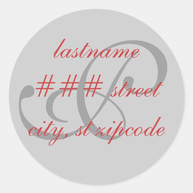P monogram return address label - personalize (Front)