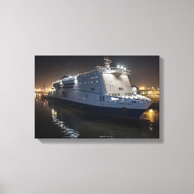 P&O Pride of Hull Ferry at Night Canvas Print (Front)