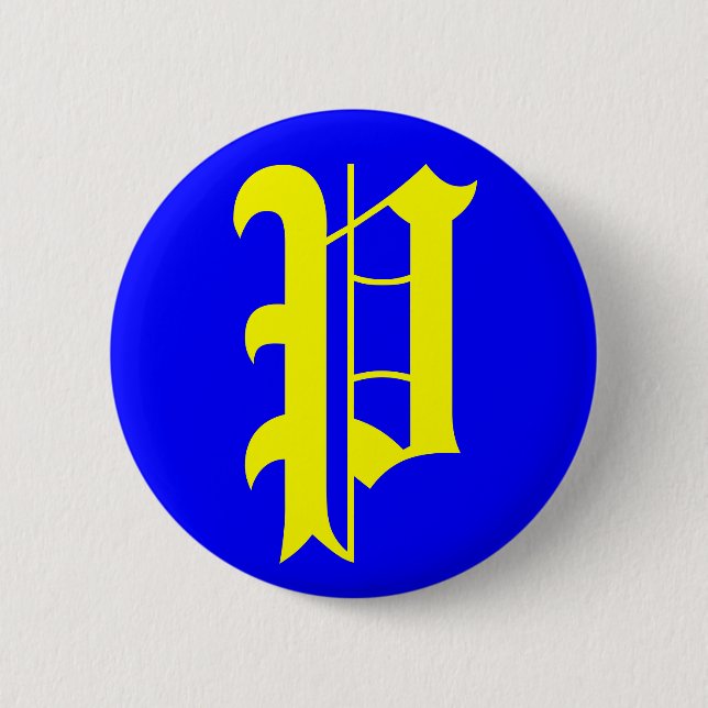 P - OLD ENGLISH 2 INCH ROUND BUTTON (Front)