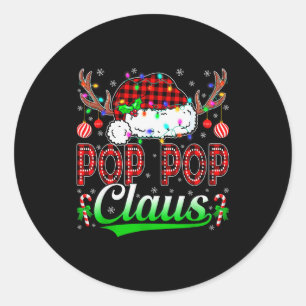 P P Claus Christmas Lights Matching Family Xmas Pa Classic Round Sticker