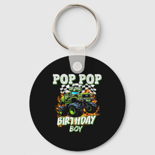 P P Of The Birthday Boy Monster Truck Birthday Kid Keychain