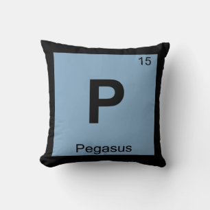 P - Pegasus Greek Chemistry Periodic Table Symbol Throw Pillow