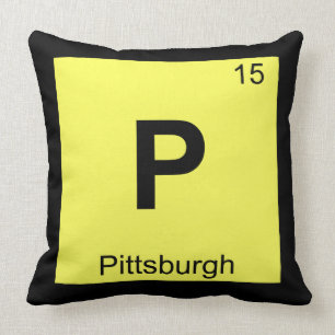 P - Pittsburgh Pennsylvania Chemistry Symbol Throw Pillow