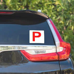 P Plate White / Red Sticker
