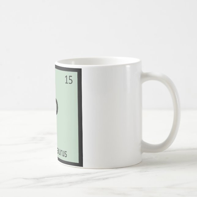 P - Plesiosaurus Dinosaur Chemistry Periodic Table Coffee Mug (Right)