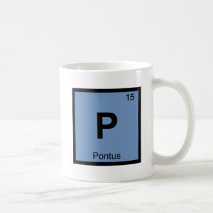 P - Pontus Greek Chemistry Periodic Table Symbol Coffee Mug