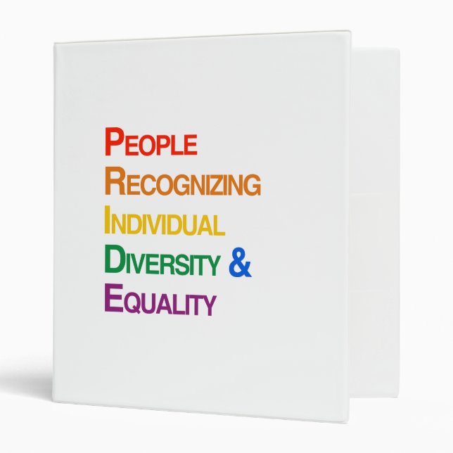 P-R-I-D-E: PEOPLE RECOGNIZING INDIVIDUAL DIVERSITY BINDER (Front/Inside)