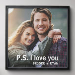 P.S. I Love You Romantic Couple Photo Custom Peel And Stick Photo Tile<br><div class="desc">P.S. I Love You Romantic Couple Modern Photo Template Custom Peel and Stick Photo Tile features your favourite photo with your personalized names with the customizable text "P.S. I love you" in modern script typography. Makes a fantastic gift for Christmas, holidays, birthday, anniversary, Valentine's Day and more for your wife,...</div>