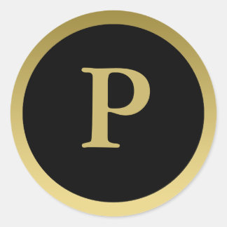 P :: Stickers Monogram P Elegant Gold et Black