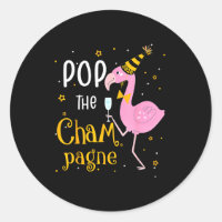 P The Champagne It's New Year! Funny Flamingo Drin