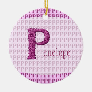 P - The Falck Alphabet (Pink) Ceramic Ornament