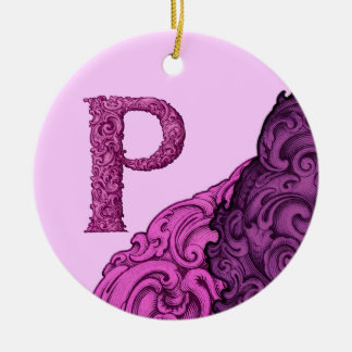 P - The Falck Alphabet (Pink) Ceramic Ornament