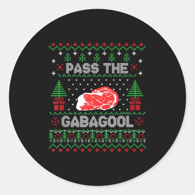 P The Gabagool Tacky Ugly Christmas Sweater For Me Classic Round Sticker (Front)