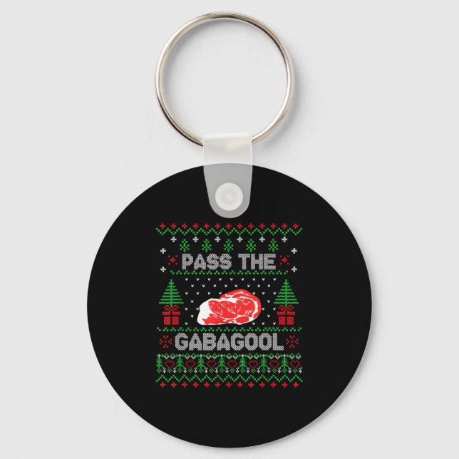 P The Gabagool Tacky Ugly Christmas Sweater For Me Keychain (Front)
