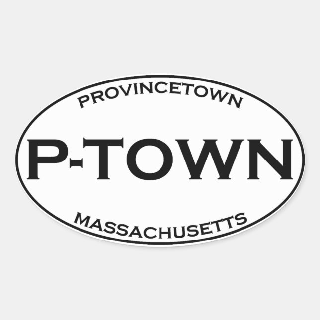 P-TOWN - Provincetown Massachusetts Oval Sticker (Front)