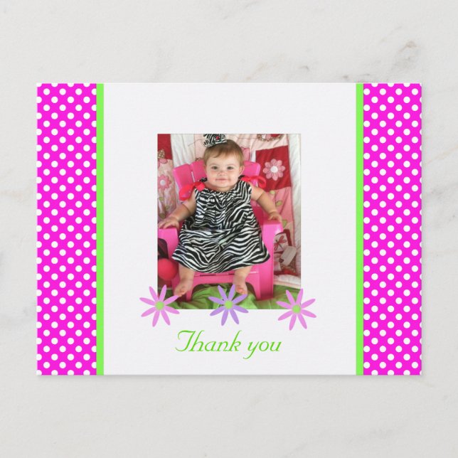 P & W Polka-dots: Picture: Thank You Postcard (Front)