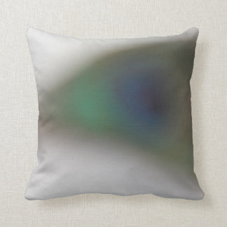 © P Wherrell  Contemporary abstract peacock face Throw Pillow