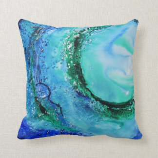 © P Wherrell Ocean lover fine art wave blue green Throw Pillow