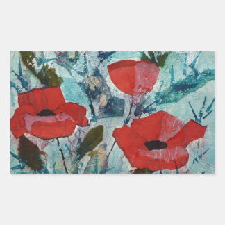 © P Wherrell Red poppies Fine art painting Sticker