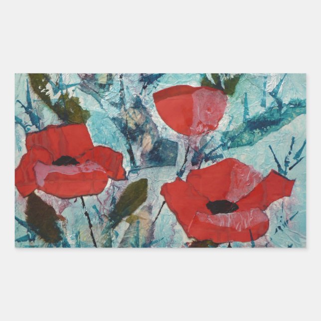 © P Wherrell Red poppies Fine art painting Sticker (Front)