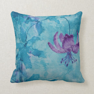 © P Wherrell Trendy stylish trailing purple flower Throw Pillow
