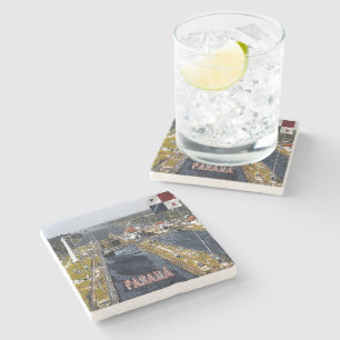PA0003 America - Panama - Canal Locks - panoramic Stone Coaster