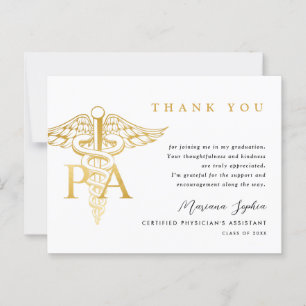 PA Caduceus Graduation Thank You Postcard