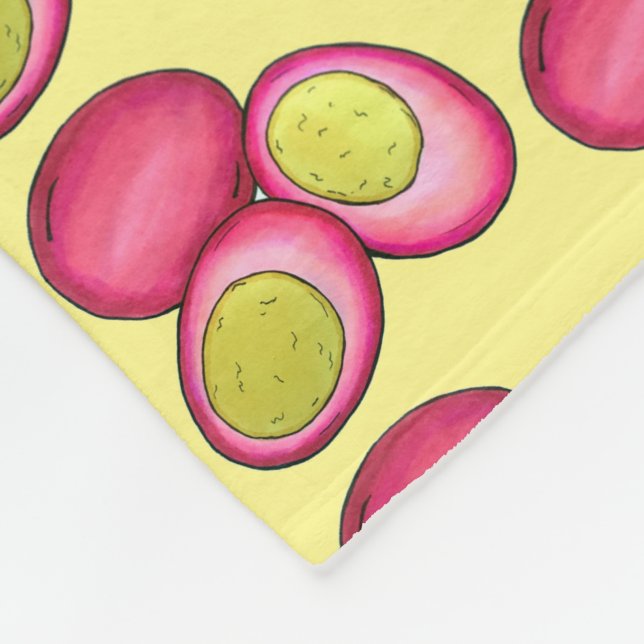 PA Dutch Food Pickled Hard Boiled Red Beet Eggs Fleece Blanket (Corner)