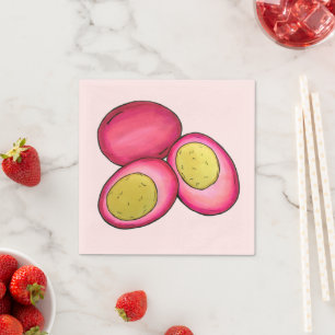 PA Dutch Food Pickled Hard Boiled Red Beet Eggs Napkin