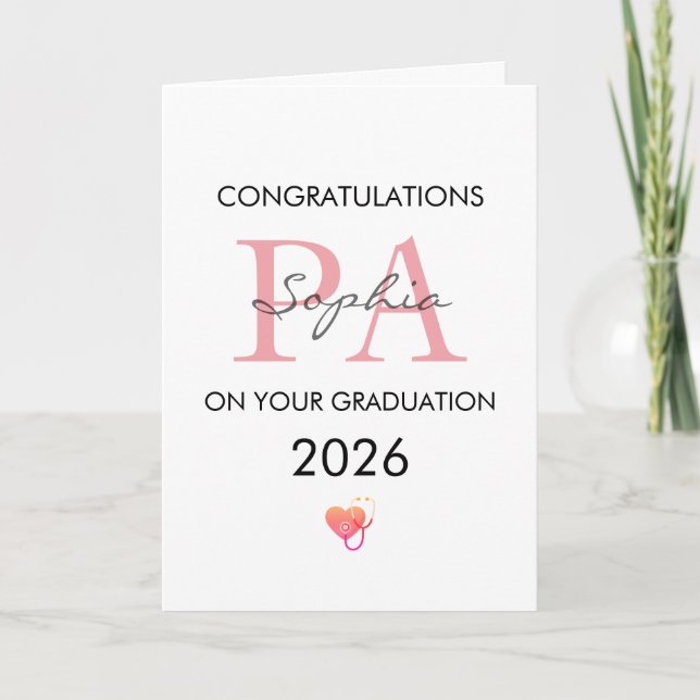 PA Graduation Personalized Name Class of 2026 Card (Front)