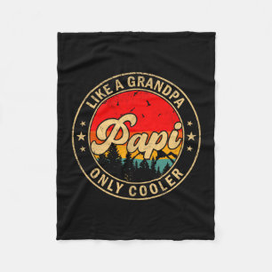 Pa Like A Grandpa Only Cooler Retro For Papa Grand Fleece Blanket