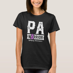 Pa of a Warrior Epilepsy Pa Purple Ribbon Support  T-Shirt
