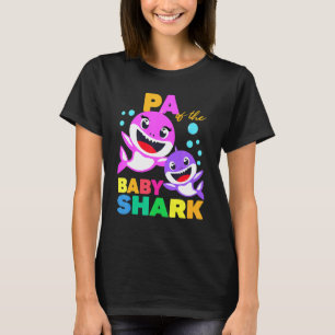 Pa Of The Baby Birthday Shark Pa Shark Christmas T-Shirt