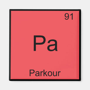 Pa - Parkour Funny Chemistry Element Symbol Tee Magnet