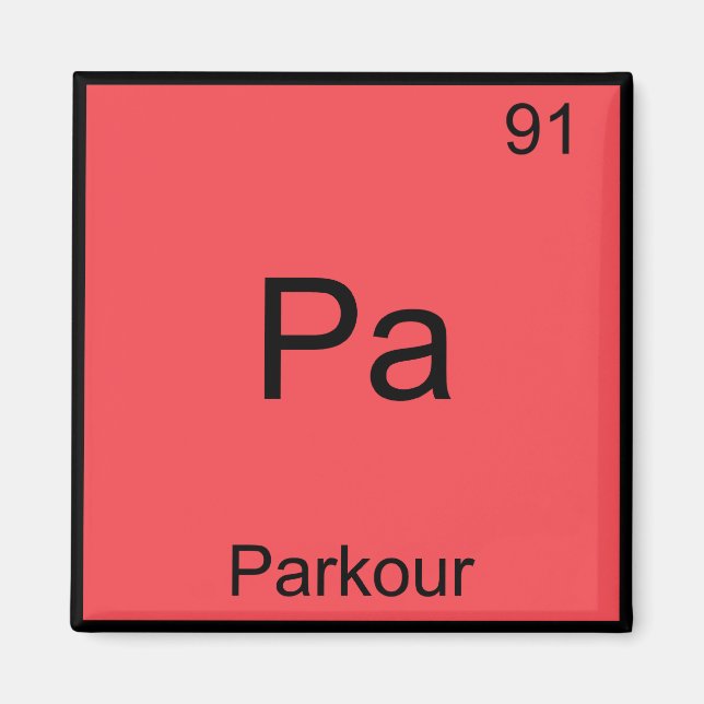 Pa - Parkour Funny Chemistry Element Symbol Tee Magnet (Front)