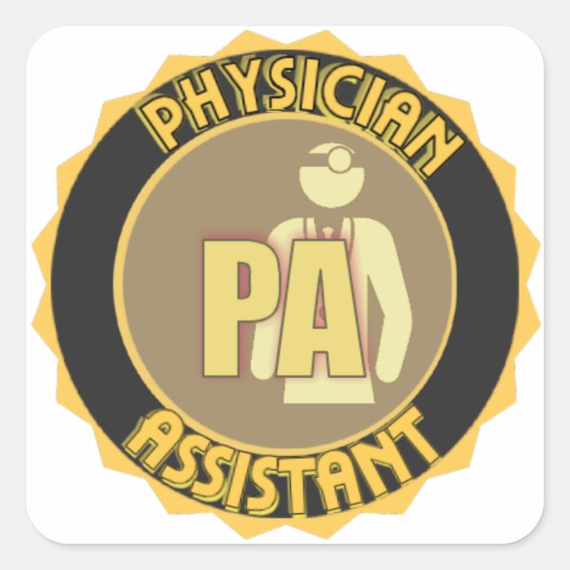 PA PHYSICIAN  ASSISTANT LOGO SQUARE STICKER (Front)