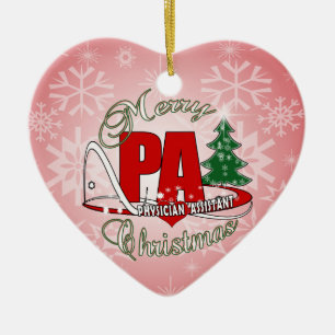 PA PHYSICIAN  ASSISTANT MERRY CHRISTMAS CERAMIC ORNAMENT