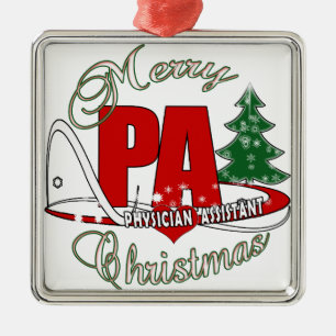 PA PHYSICIAN  ASSISTANT MERRY CHRISTMAS METAL ORNAMENT