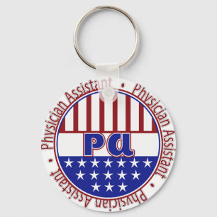 PA  Physician Assistant PATRIOTIC BADGE Keychain