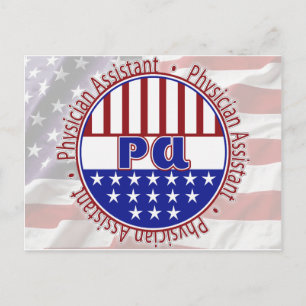 PA  Physician Assistant PATRIOTIC BADGE Postcard