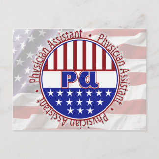 PA  Physician Assistant PATRIOTIC BADGE Postcard