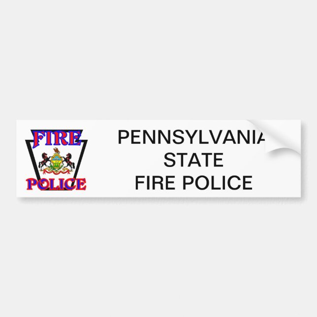 PA STATE FIRE POLICE BUMPER STICKER (Front)