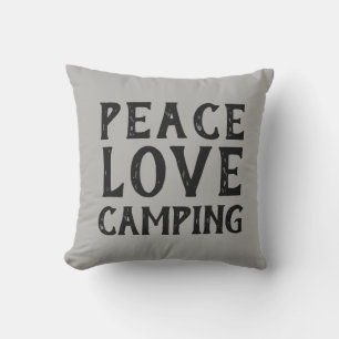 PAACE LOVE CAMPING typographie   Coussin extérieur