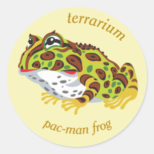 pac-man horned frog classic round sticker