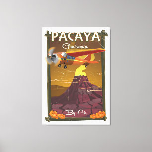 Pacaya Volcano Guatemala travel poster Canvas Print
