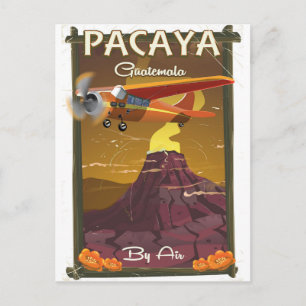 Pacaya Volcano Guatemala travel poster Postcard